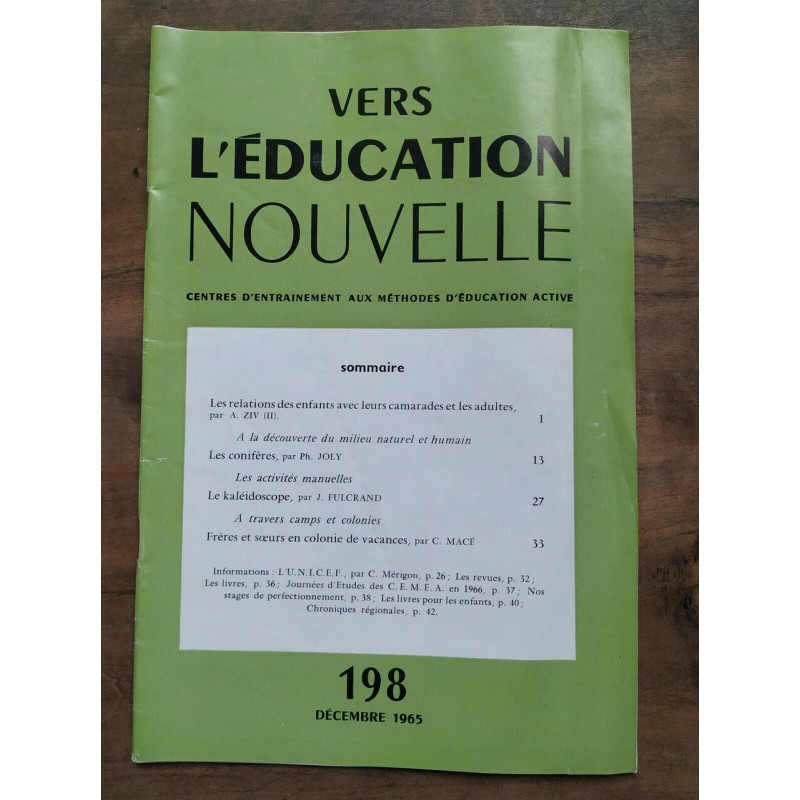 Vers l'éducation nouvelle n198 Décembre 1965