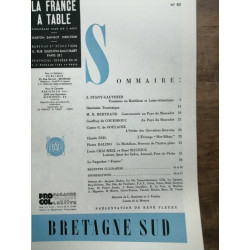 La France a Table Bretagne Sud Nº 83 Mars 1960