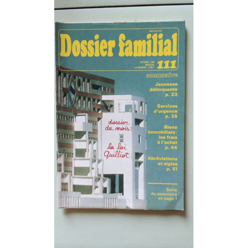 Dossier familial nº111 - Octobre 1983