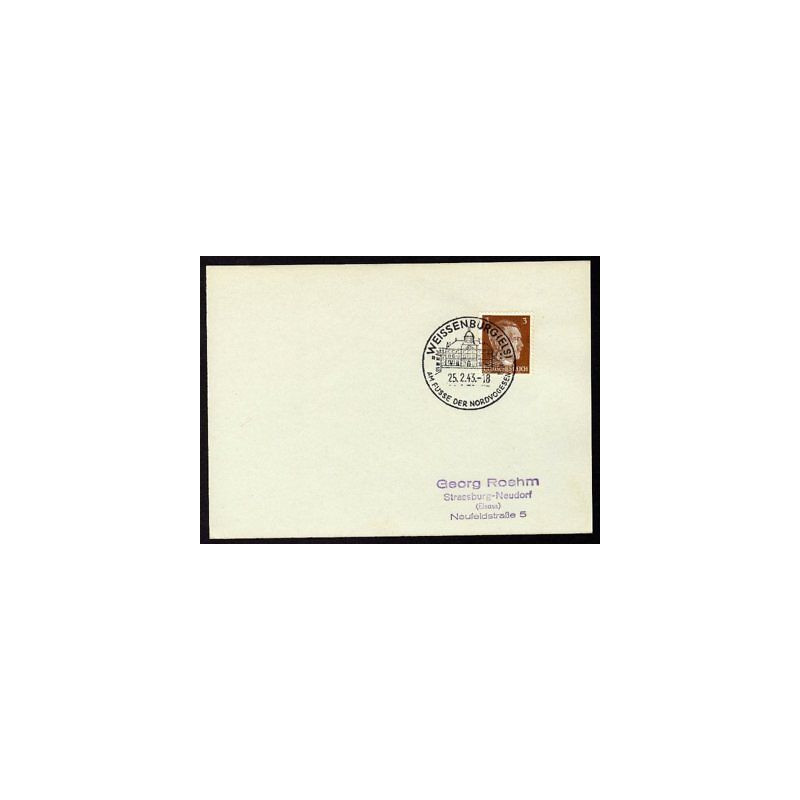 Allemagne n 706 Yv. cachet WW2 WEISSENBURG Timbre Allemand Hitler...
