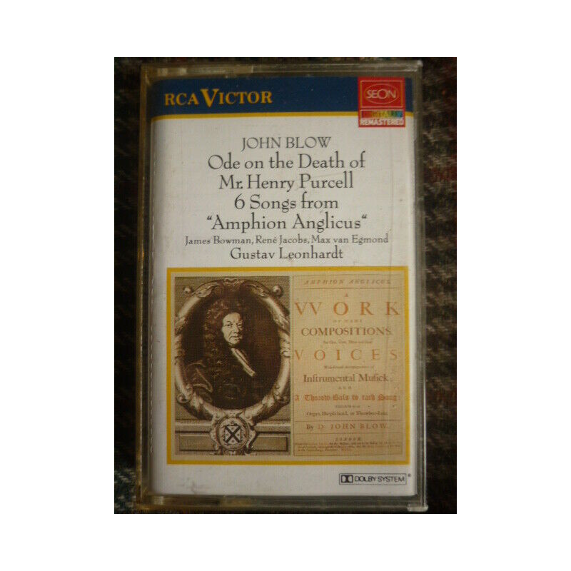 John Blow Ode on the Death of Mr Purcell Cassette Audio RCA Victor...