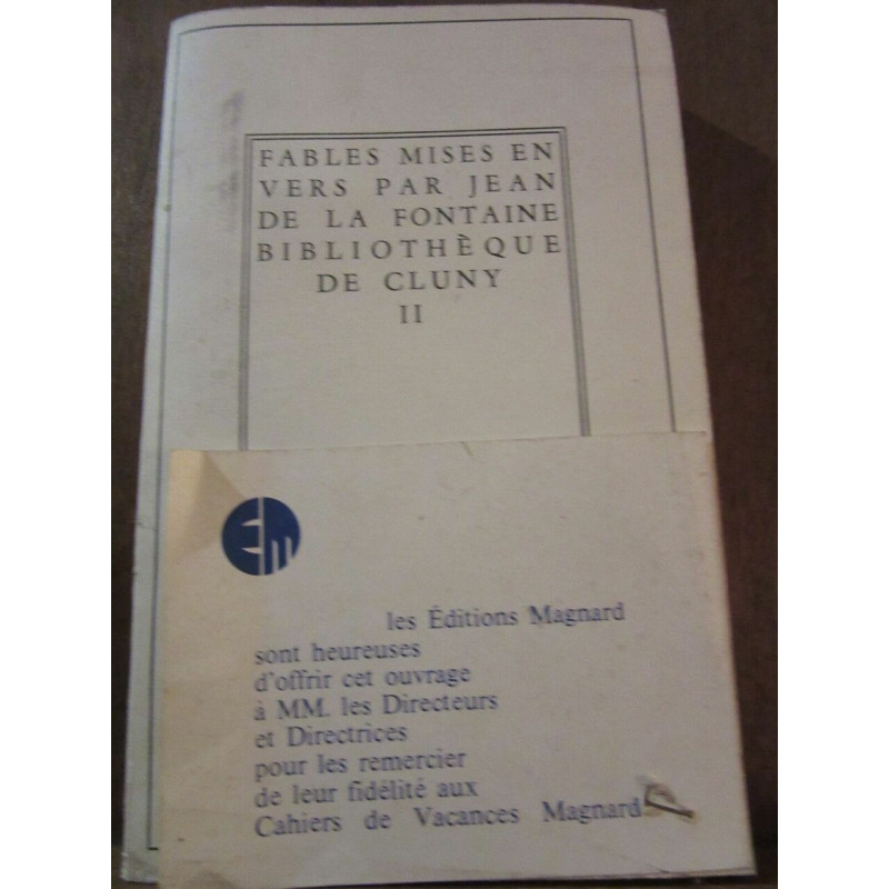 Fables mises en vers par Jean de la Fontaine Tome ii Bibliothèque...