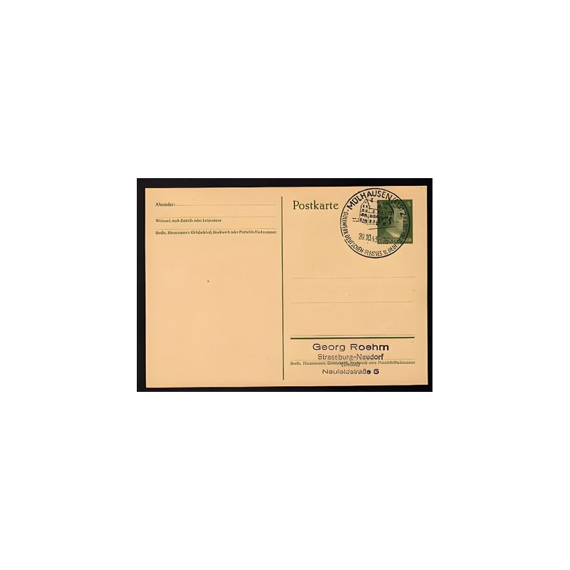 Ganzsache mülhausen Cachet Spécial 43 WW2