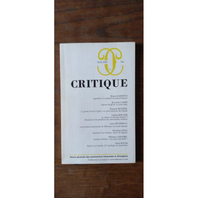 Critique n744 Mai 2009