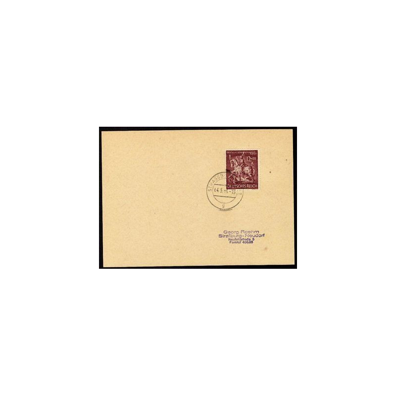 Allemagne n 780 Yv. cachet STRASSBURG Timbre Allemand Strasbourg...