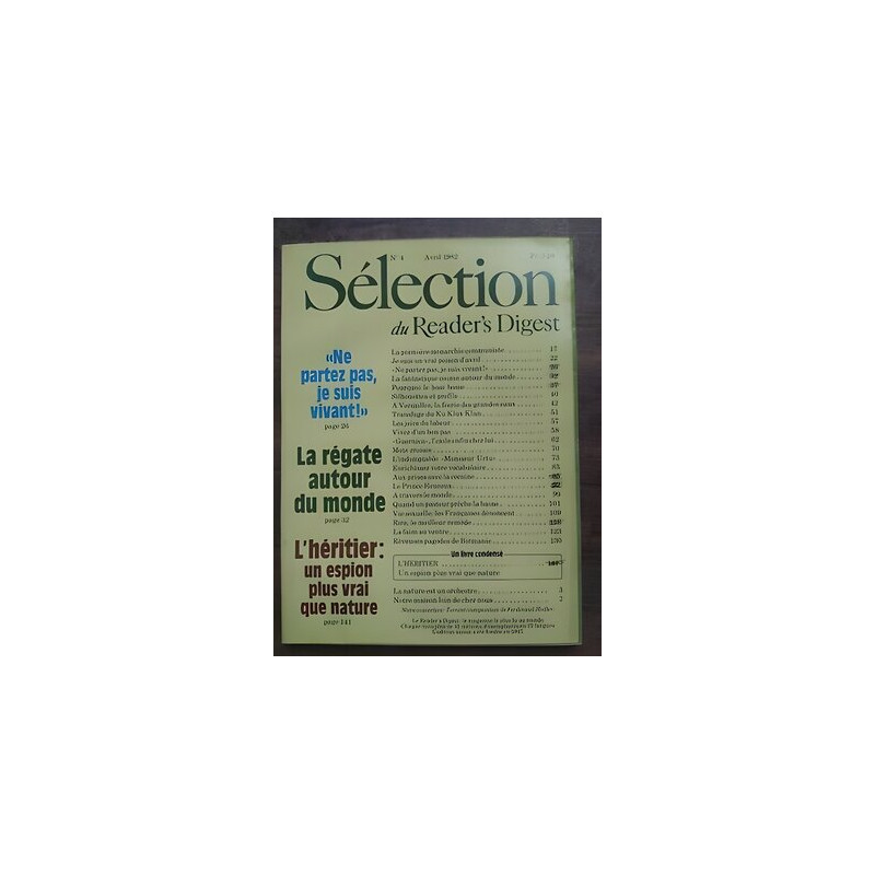 Sélection du Reader's Digest Nº4 Avril 1982