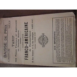 Tarif des pneus français et américains de premières marques Cie de...