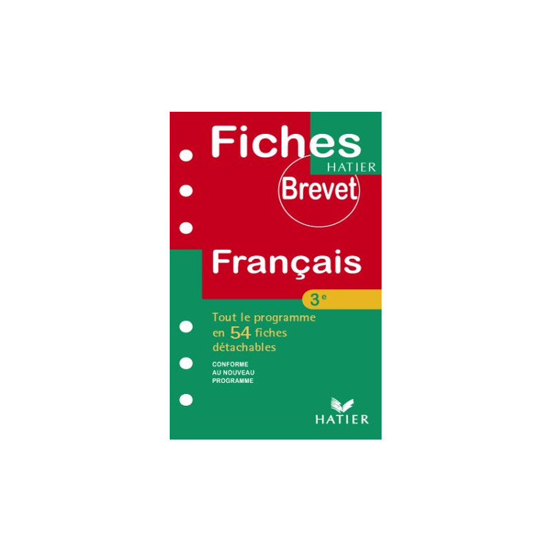 Fiches Brevet Hatier : Français 3e