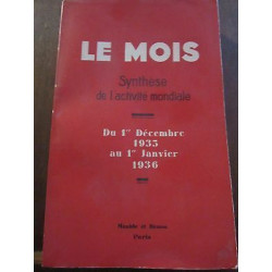 Le mois Synthèse de l'Activité mondiale du 1er Décembre 35 au 1er...