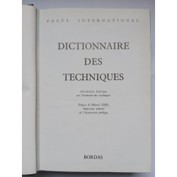 Dictionnaire des Techniques.Introduction historique sur...