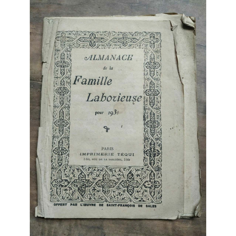 Almanach illustré de la famille Laborieuse pour 1931 téqui 1930