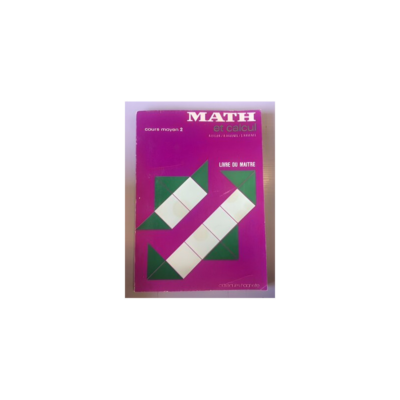 Math et calcul cours moyen 2e annee livre du maitre