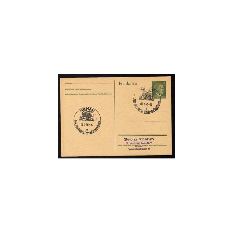 Ganzsache HANAU Cachet Spécial 080743 WW2