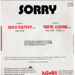 Oh!! Cathy / You're Leaving