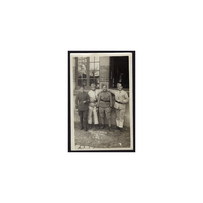 CPA Carte Photo CAMP DE BITCHE 57 Soldats Avril 1935