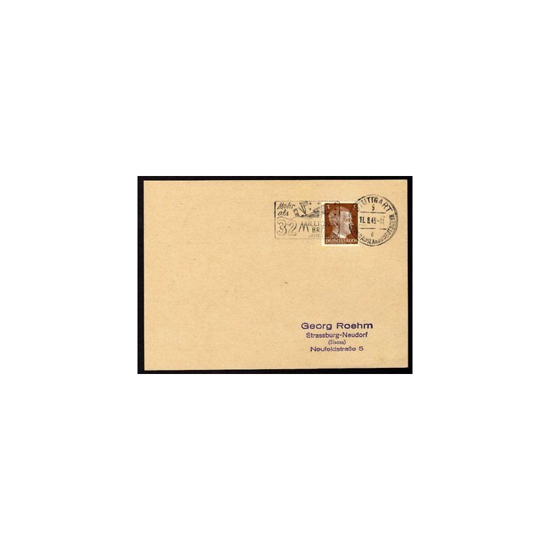 Allemagne n 706 Yv. flamme WW2 STUTTGART Timbre Allemand Hitler Mi...