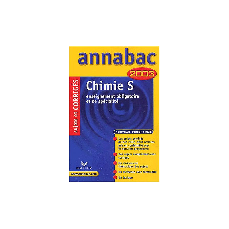 Chimie terminale S : Enseignement obligatoire et de spécialité...