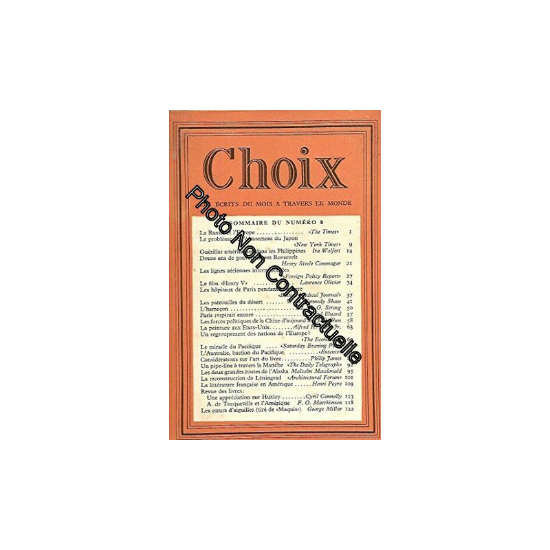 choix 8 - les écrits du mois à travers le monde