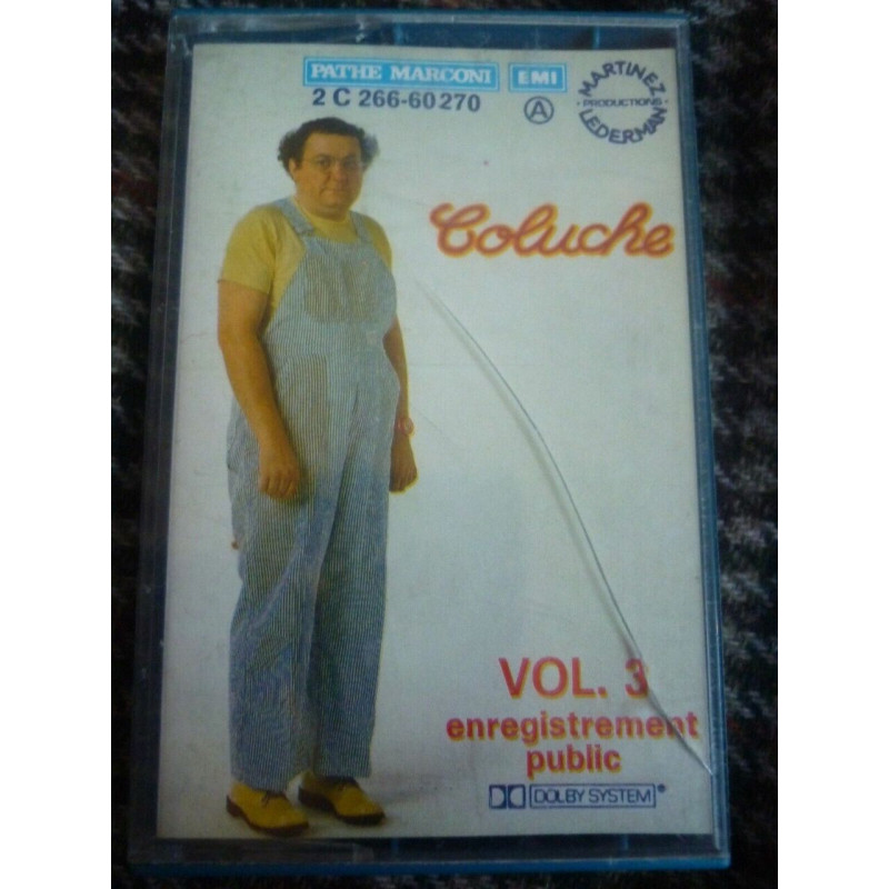Coluche vol 3 enregistrement public Cassette Audio-K7 EMI C 266 60-270