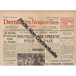 Journal LES DERNIERES NOUVELLES D'ALSACE [No 239] du 12/10/1947