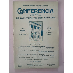Revue Les annales des lettres françaises Ancienne série N° 8 - 1920