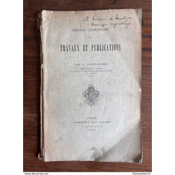Tableau Analytique des Travaux et publications de C. Chevalier