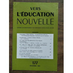 Vers l'éducation nouvelle n177 Novembre 1963