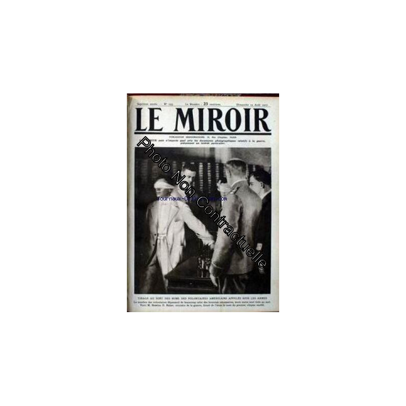 MIROIR (LE) [No 195] du 19/08/1917 - TIRAGE AU SORT DES NOMS DES...