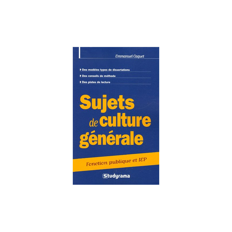 Sujets de culture générale : Concours catégories A et B IEP