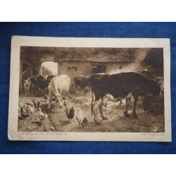 CPA Intérieur d'étable O. de Thoren Pinxit