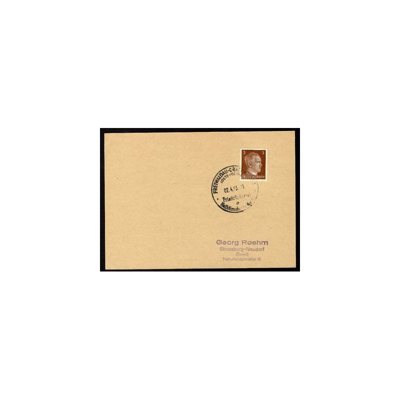 Allemagne n 706 Yv. cachet WW2 FREIWALDAU-GRÄFENBERG Timbre...