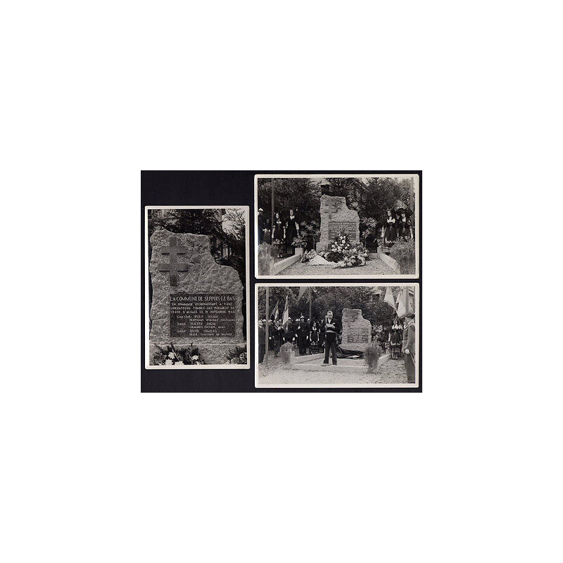 3 CPA Carte Photo SEPPOIS-LE-BAS 68 Monument du Char Haut-Rhin...