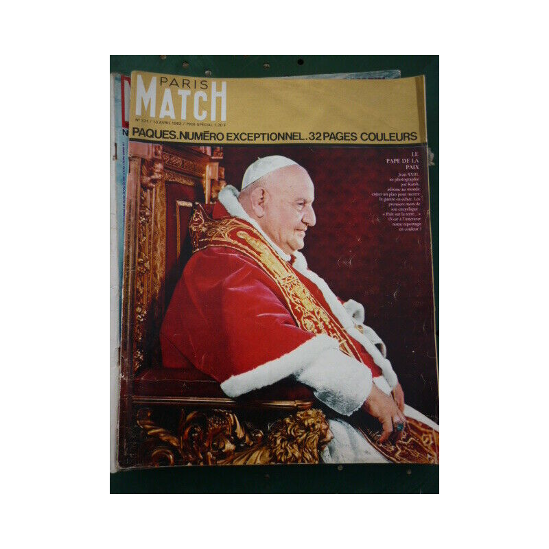 PARIS MATCH n731 du 13 avril 1963 Pape Greta GARBO Gérard TREVE