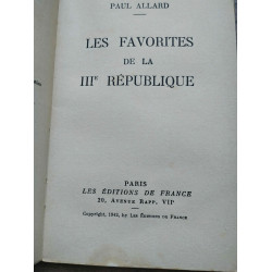 Les favorites de la IIIe république Les