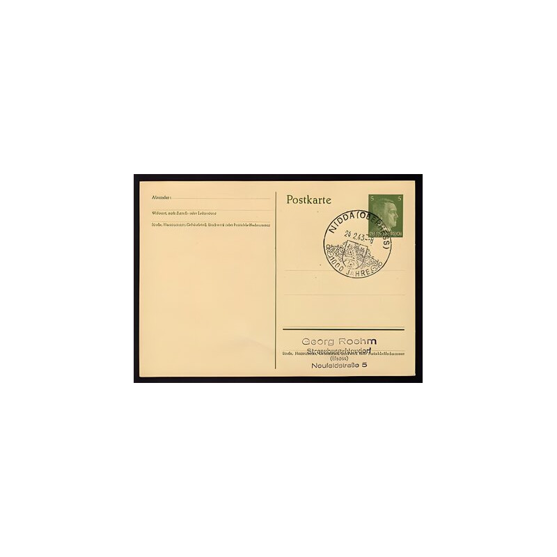 Ganzsache NIDDA Cachet Spécial 240243 WW2