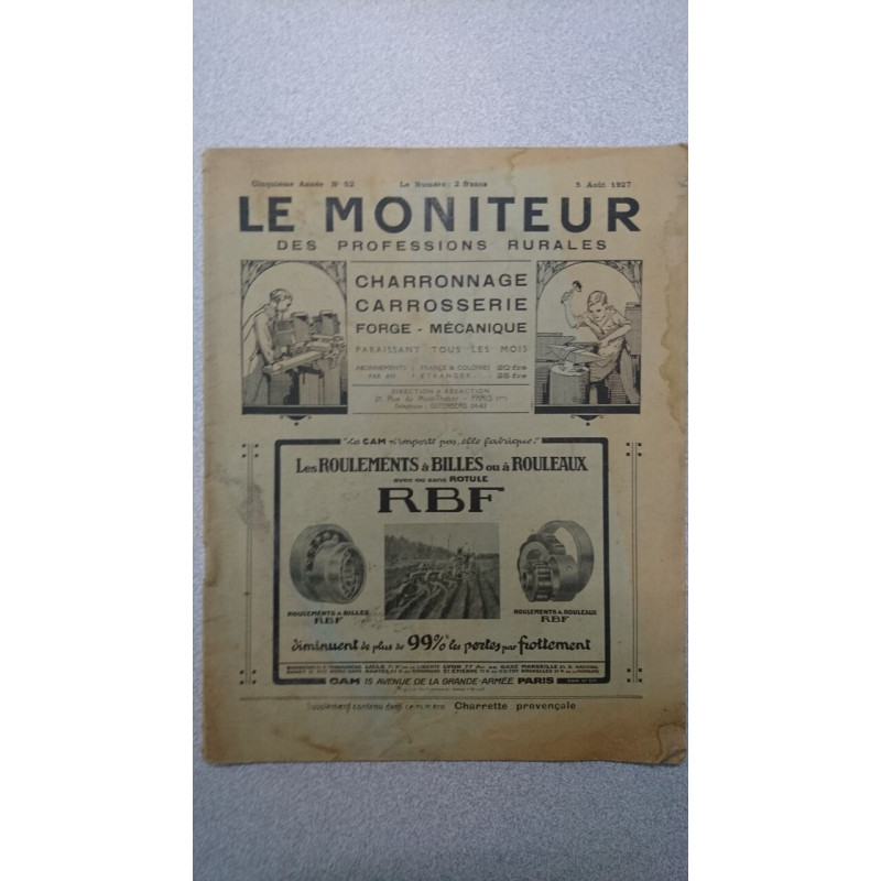 Le moniteur des professions rurales N.52 - Août 1927