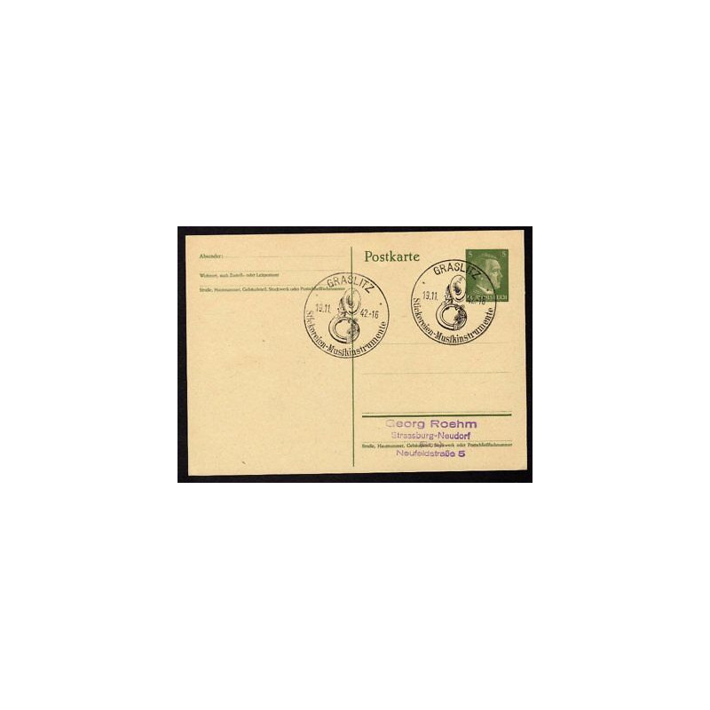 Ganzsache GRASLITZ Cachet Spécial 42 WW2