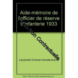 Aide-mémoire de l'officier de réserve d'infanterie 1933