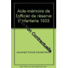 Aide-mémoire de l'officier de réserve d'infanterie 1933