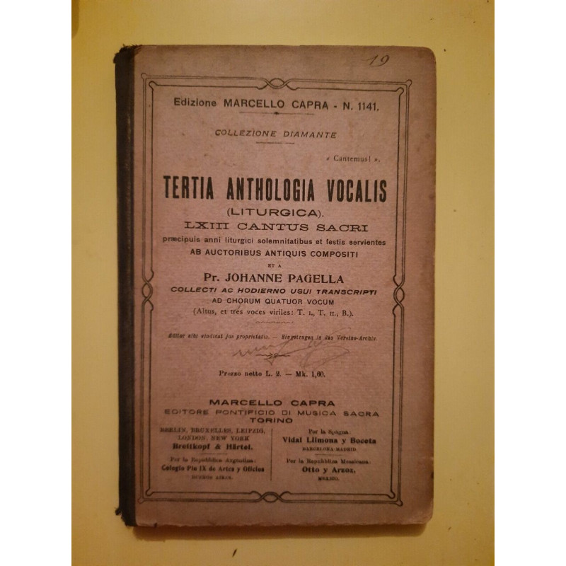 Tertia Anthologia Vocalis Liturgica LXIII Cantus Sacri Collezione...