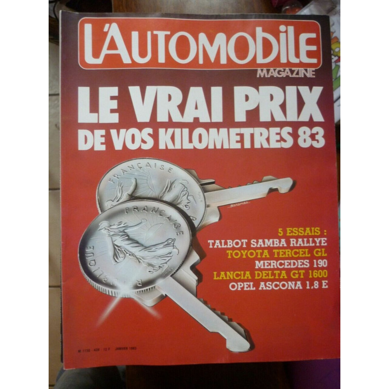 Magazine n439 Le vrai prix de vos km 83 mensuel Janvier 1983