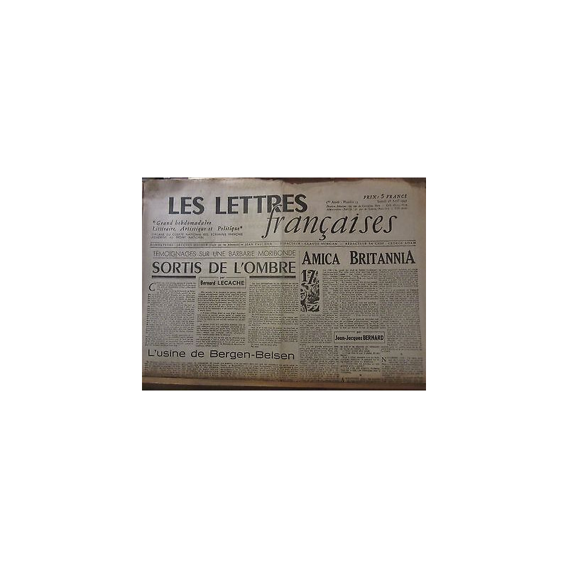 Les Lettres Françaises n53 28 Avril 1945 paulhan peynet effel eluard