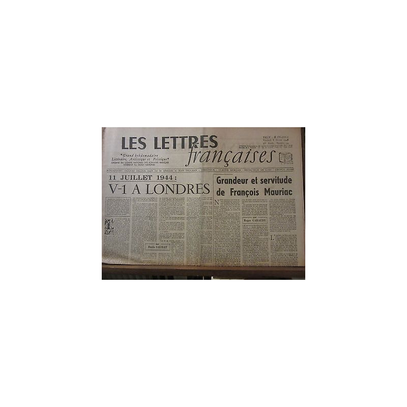 Les Lettres Françaises n94 8 Février 1946 paulhan mauriac carbi