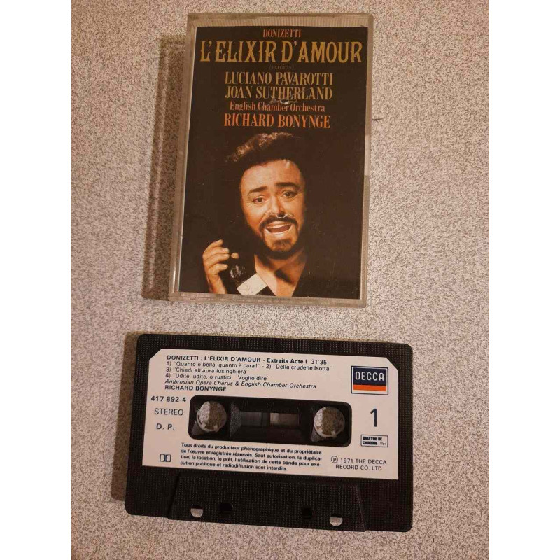 K7 Audio : L'Elixir d'Amour (Extraits) - Luciano Pavarotti Joan...