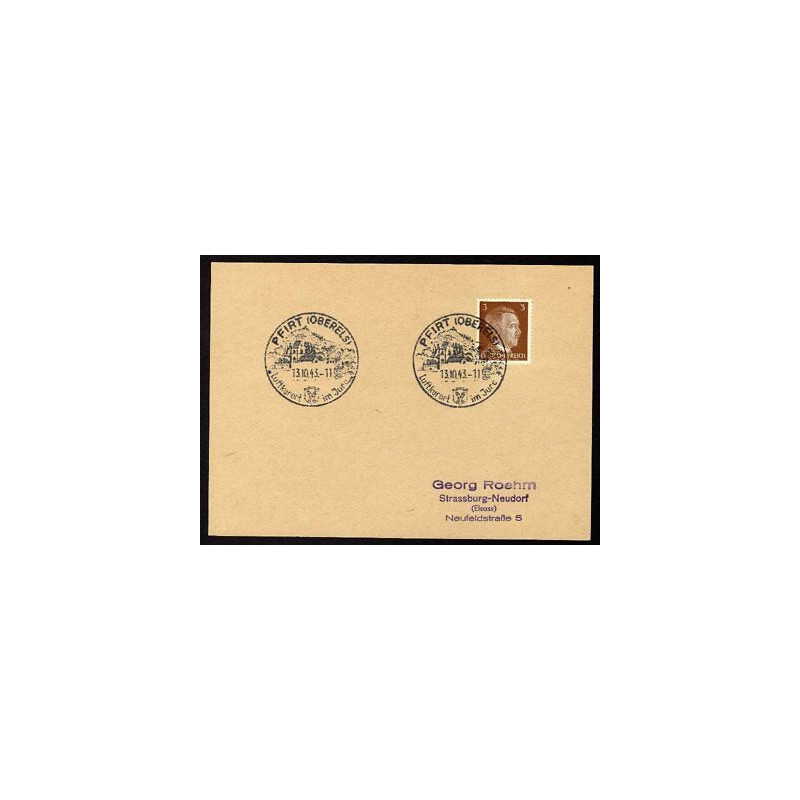 Allemagne n 706 Yv. cachet WW2 PFIRT Oberels Timbre Allemand...