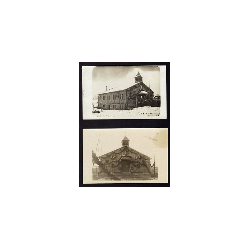 Lot 2 carte photo d'une EGLISE PROVISOIRE à identifier ??? CPA