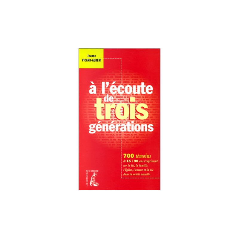 A l'écoute de trois générations. 700 témoins de 15 à 90 ans...