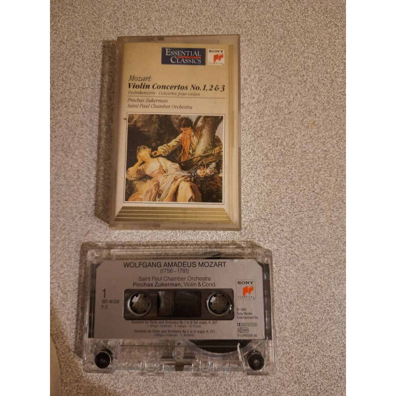 K7 Audio :Mozart Violin Concertos N° 1 2 et 3 - Pinchas Zukerman