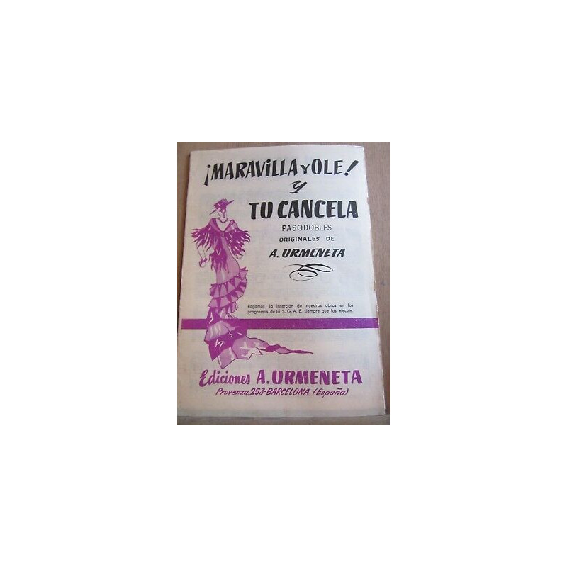 pasos dobles Maravilla y olé tu cancela a Urmeneta Ediciones a...
