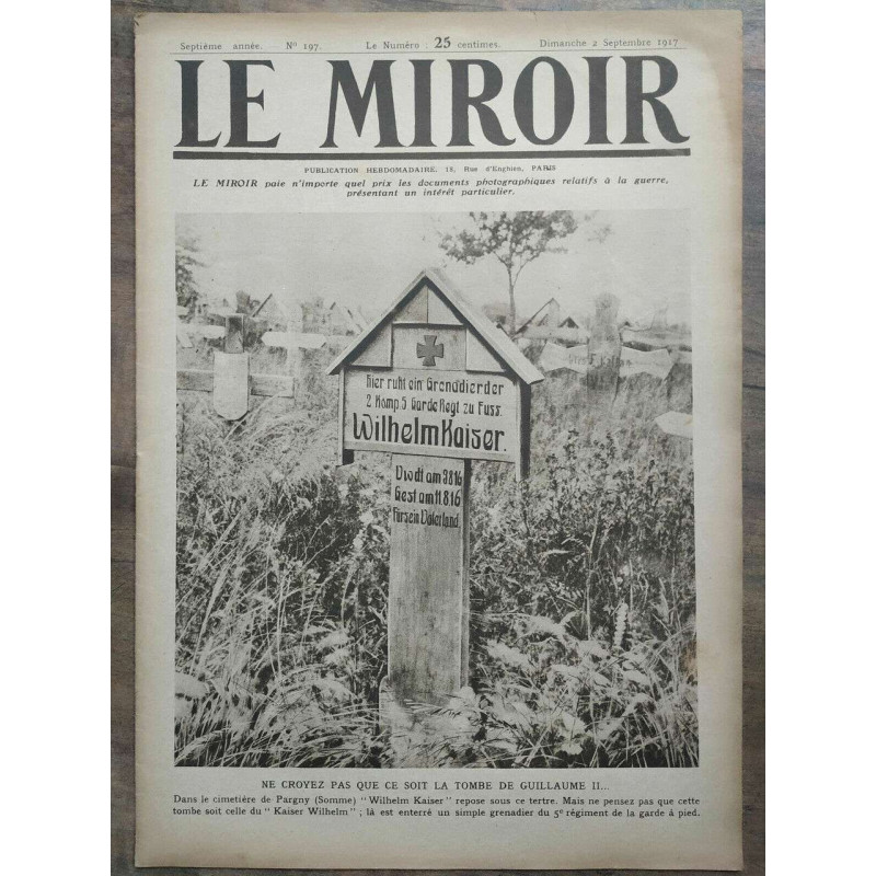 Le Miroir n197 2 Septembre 1917